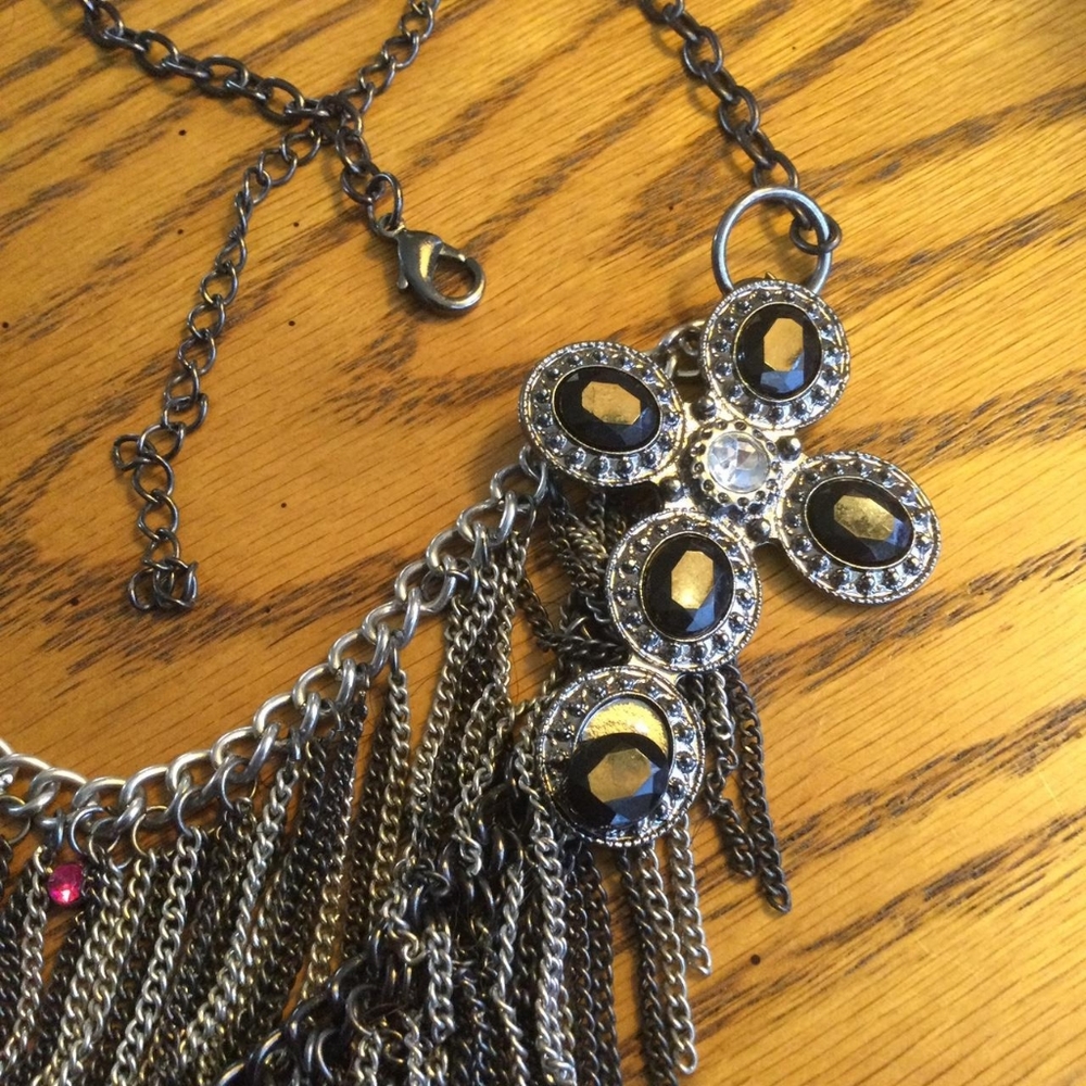 Fringe cross necklace